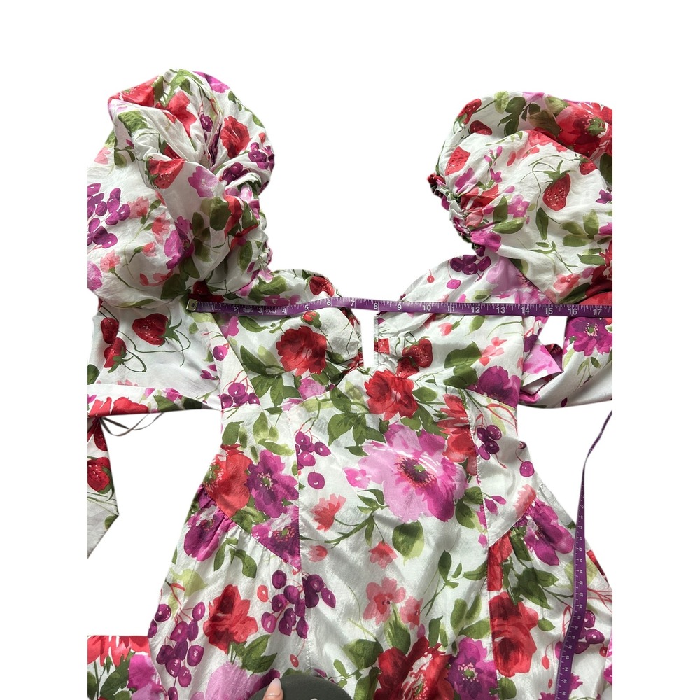 Abercrombie & Fitch Floral Midi Dress - Red and Pink - Picture 6 of 10